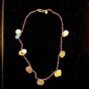 Me & Ro Sterling Silver and Garnet Necklace.